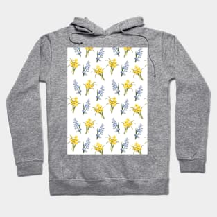 Spring flowers in blue and yellow Hoodie